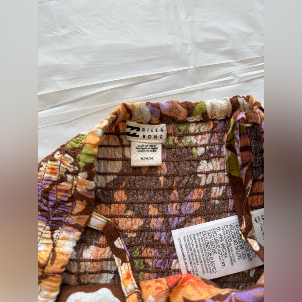 Billabong Brown Floral Dress NWT - Picture 4 of 6